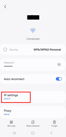 Tap on IP Settings